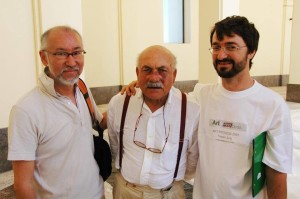 Da destra, il critico Fuyumi Namioka, Salvatore Ala e Antonio Sammartano