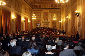 Un momento della seduta inaugurale dell'Assemblea Regionale Siciliana, Palermo, 5 dicembre 2012. ANSA / FRANCO LANNINO