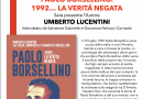 PANTELLERIA, MARTEDI 9 AGOSTO UMBERTO LUCENTINI PRESENTERÁ IL SUO LIBRO SU PAOLO BORSELLINO